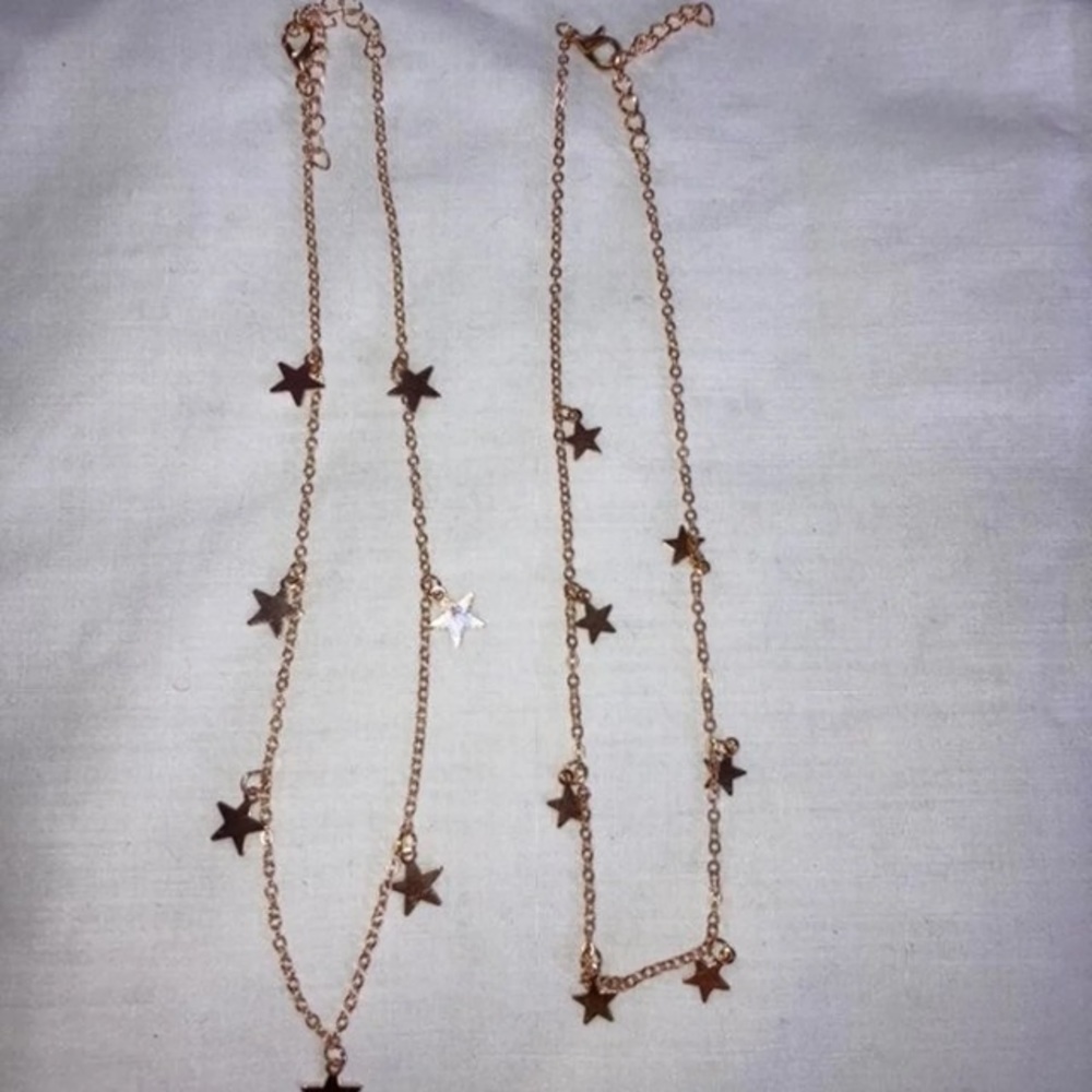 Star choker necklace gold vsco